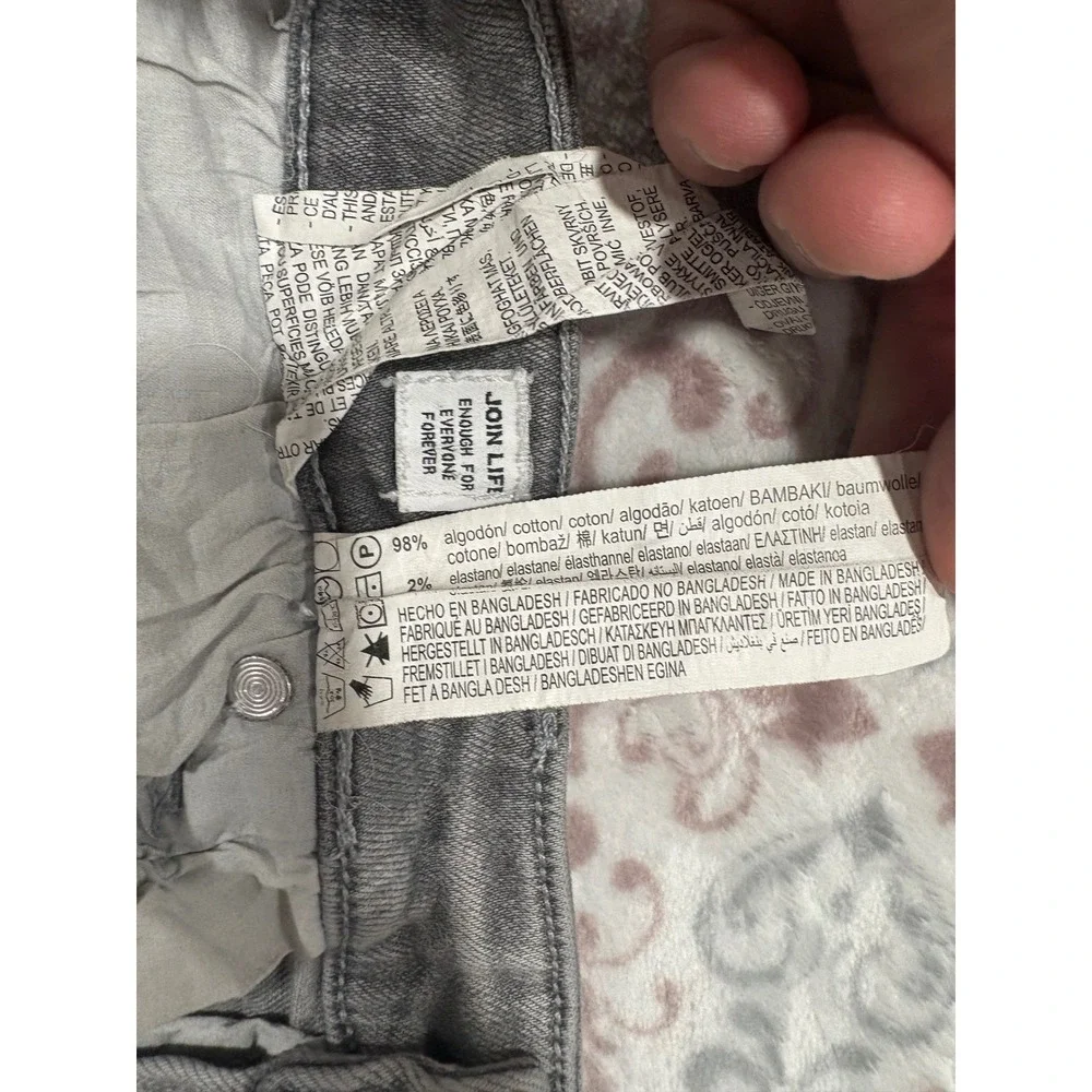 Pull&Bear Mens Grey Distressed Carrot Fit Tapered Jeans Size 32 Slim Stretch